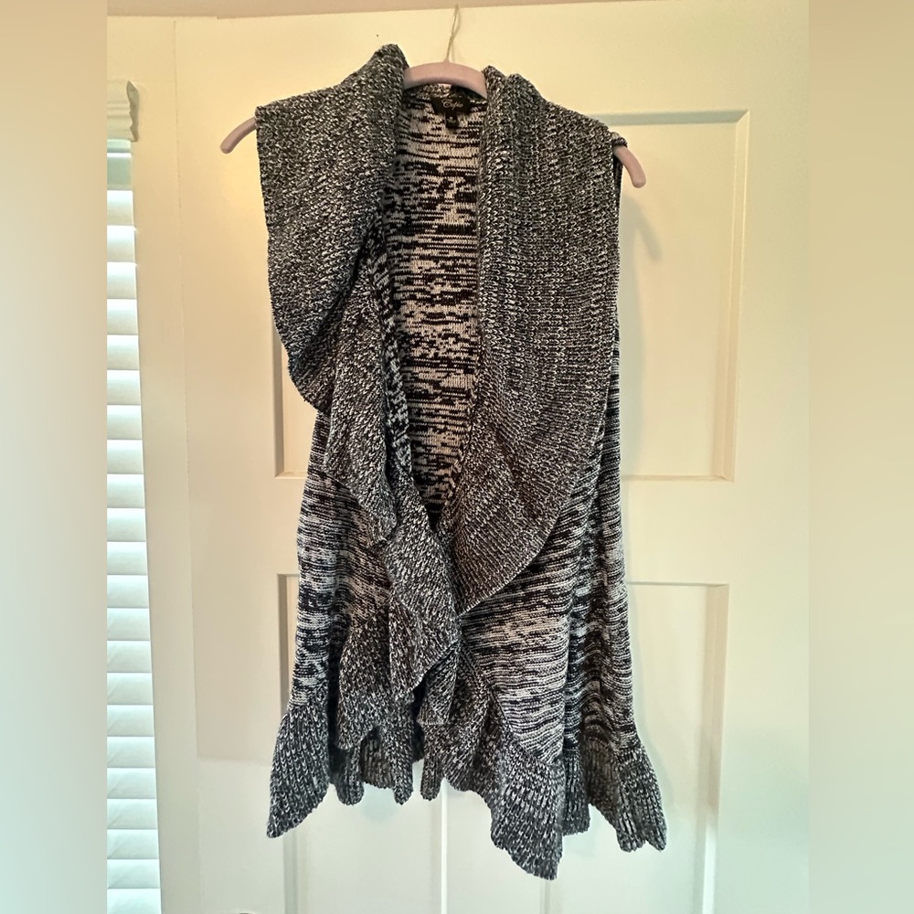 Marled shawl collar vest